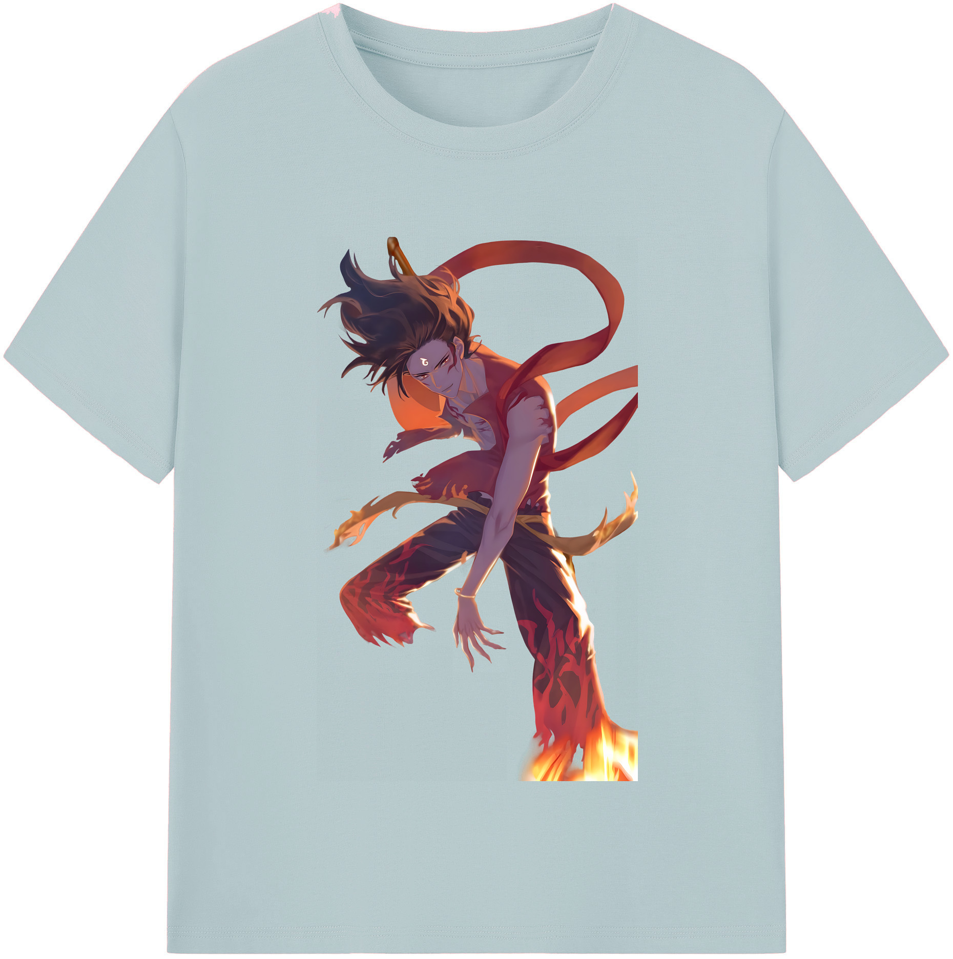 （画像用） Ne Zha 2 ナタ 魔童の大暴れ 綿100％半袖Tシャツ（フロントプリント）